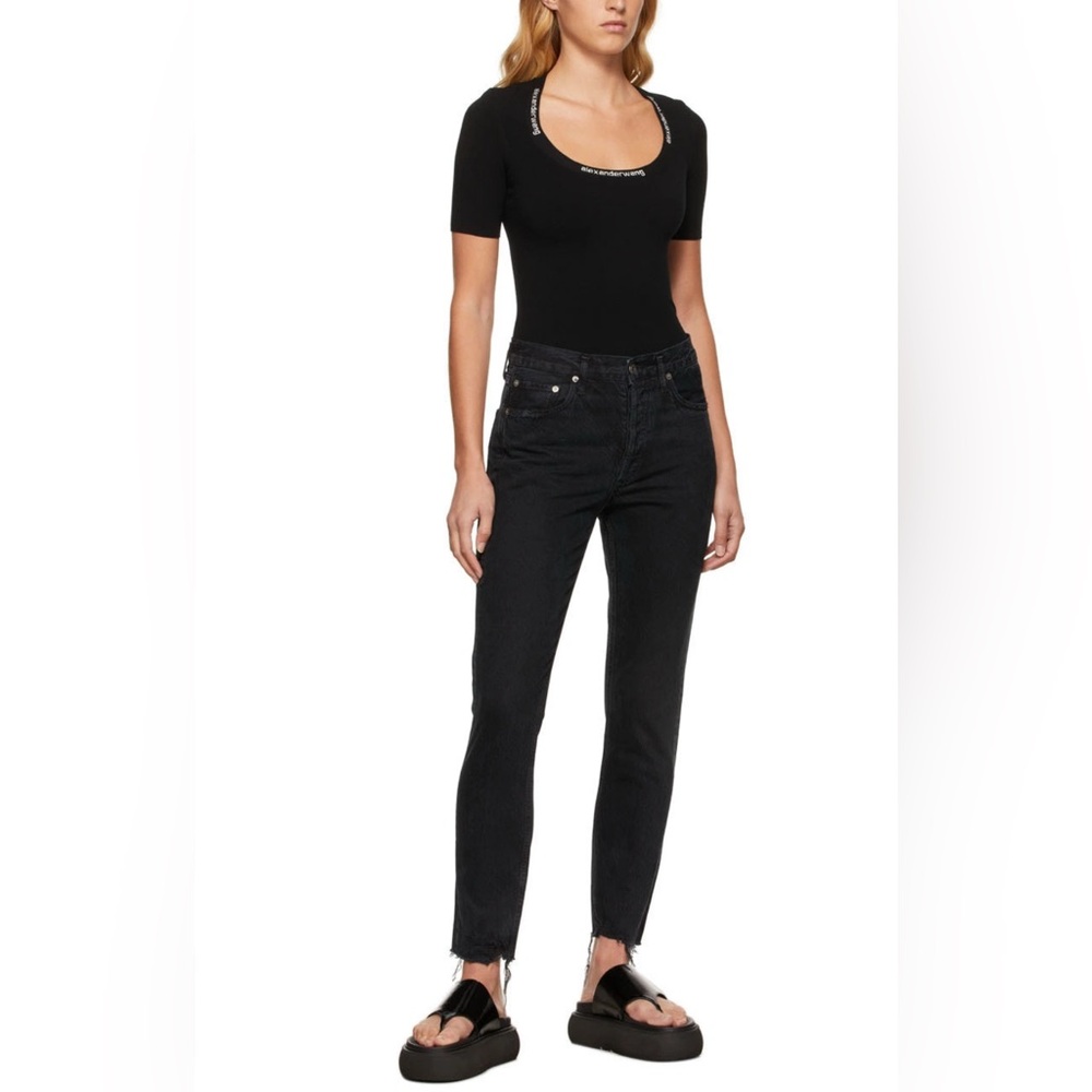 Alexander Wang Black Logo Trim Short Sleeve Top - Picture 5 of 13